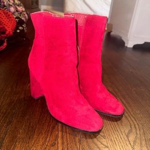 Red velvet booties